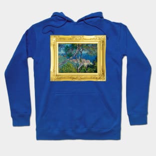 PANTONE MONET - Gold Framed Bordighera (1884) by Claude Monet landscape frame Hoodie